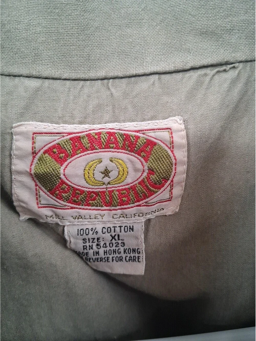 Vintage Banana Republic Safari Vest Mens XL Olive Utility Travel Fishing Hunting